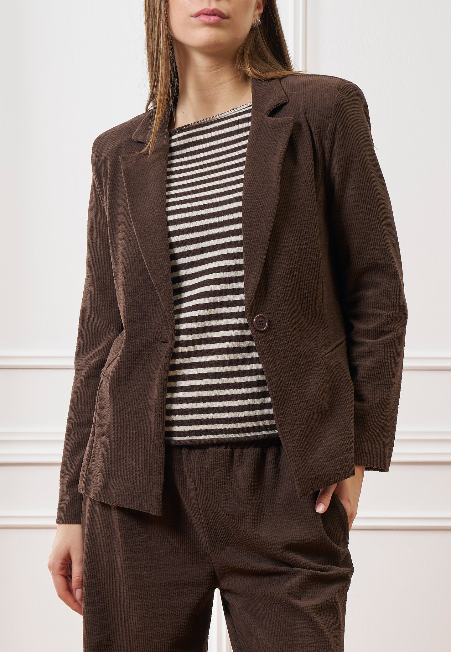 Giacca monopetto in velluto a coste