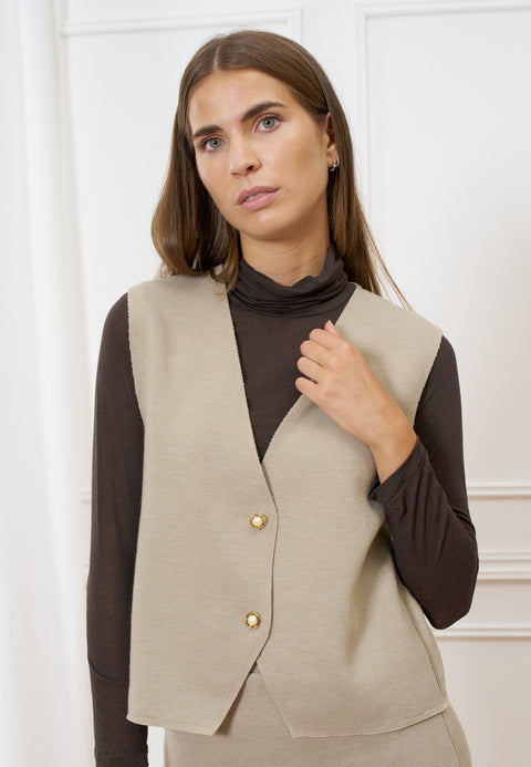 Gilet in maglia con bottoni gioiello