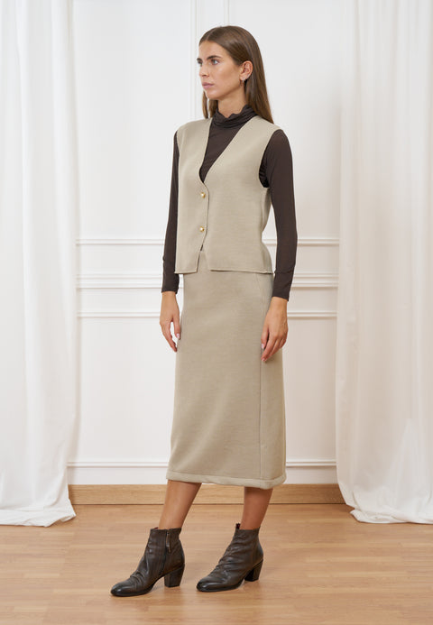 Gilet in maglia con bottoni gioiello