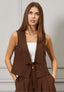 Gilet misto lino con laccio