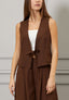 Gilet misto lino con laccio