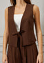 Gilet misto lino con laccio