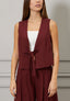 Gilet misto lino con laccio