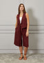 Gilet misto lino con laccio