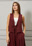 Gilet misto lino con laccio
