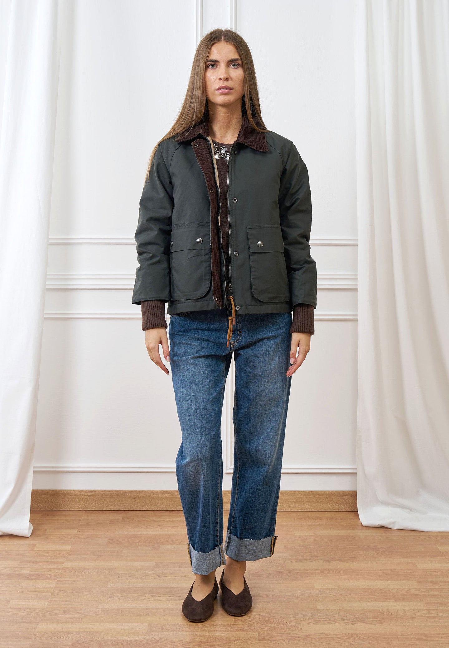 Giubbino corto profili a costine