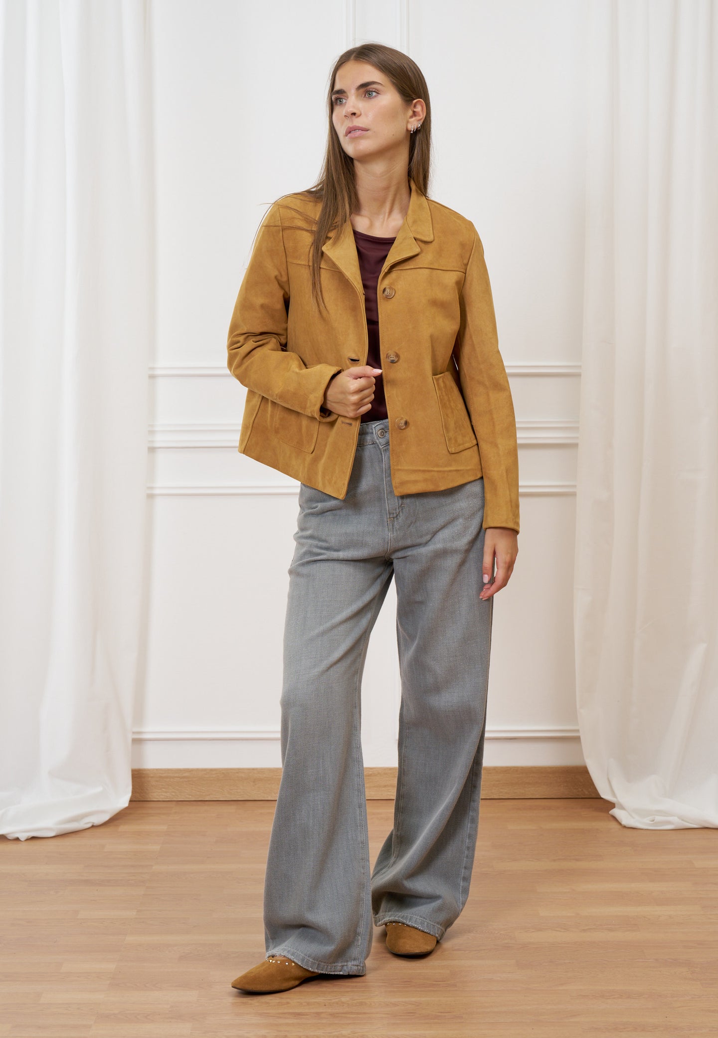 Giubbino pelle scamosciata