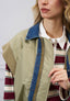 Giubbino smanicato inserto jeans
