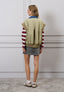 Giubbino smanicato inserto jeans