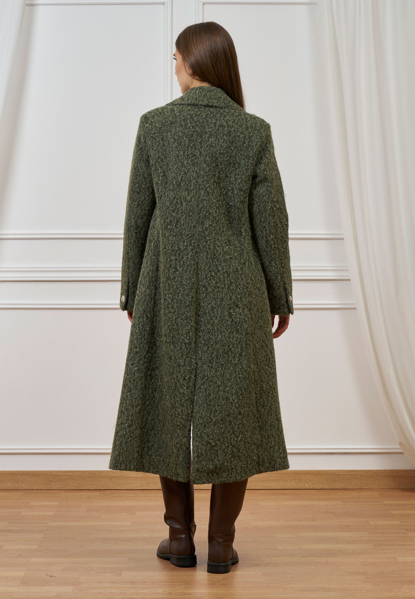 Cappotto lungo doppiopetto bouclé