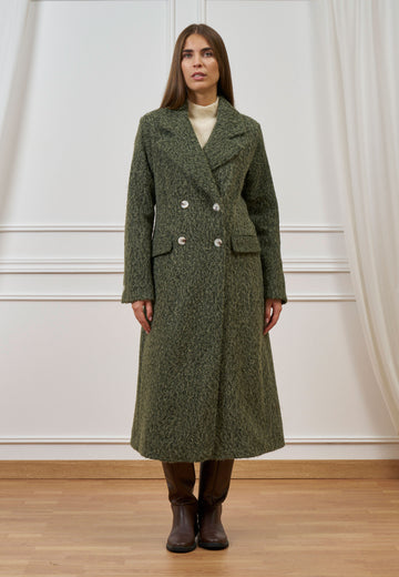 Cappotto lungo doppiopetto bouclé