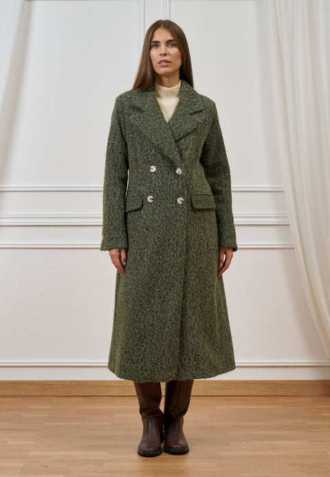 Cappotto lungo doppiopetto bouclé