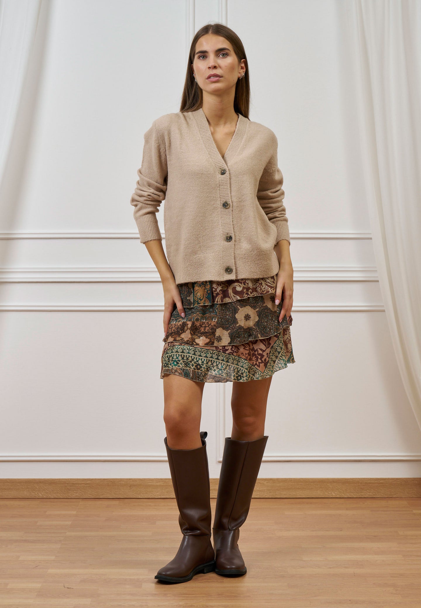 Gonna corta fantasia patchwork