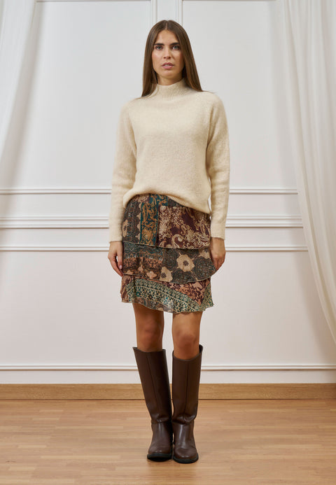 Gonna corta fantasia patchwork