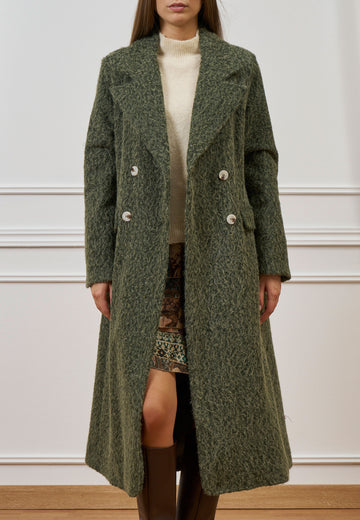 Cappotto lungo doppiopetto bouclé