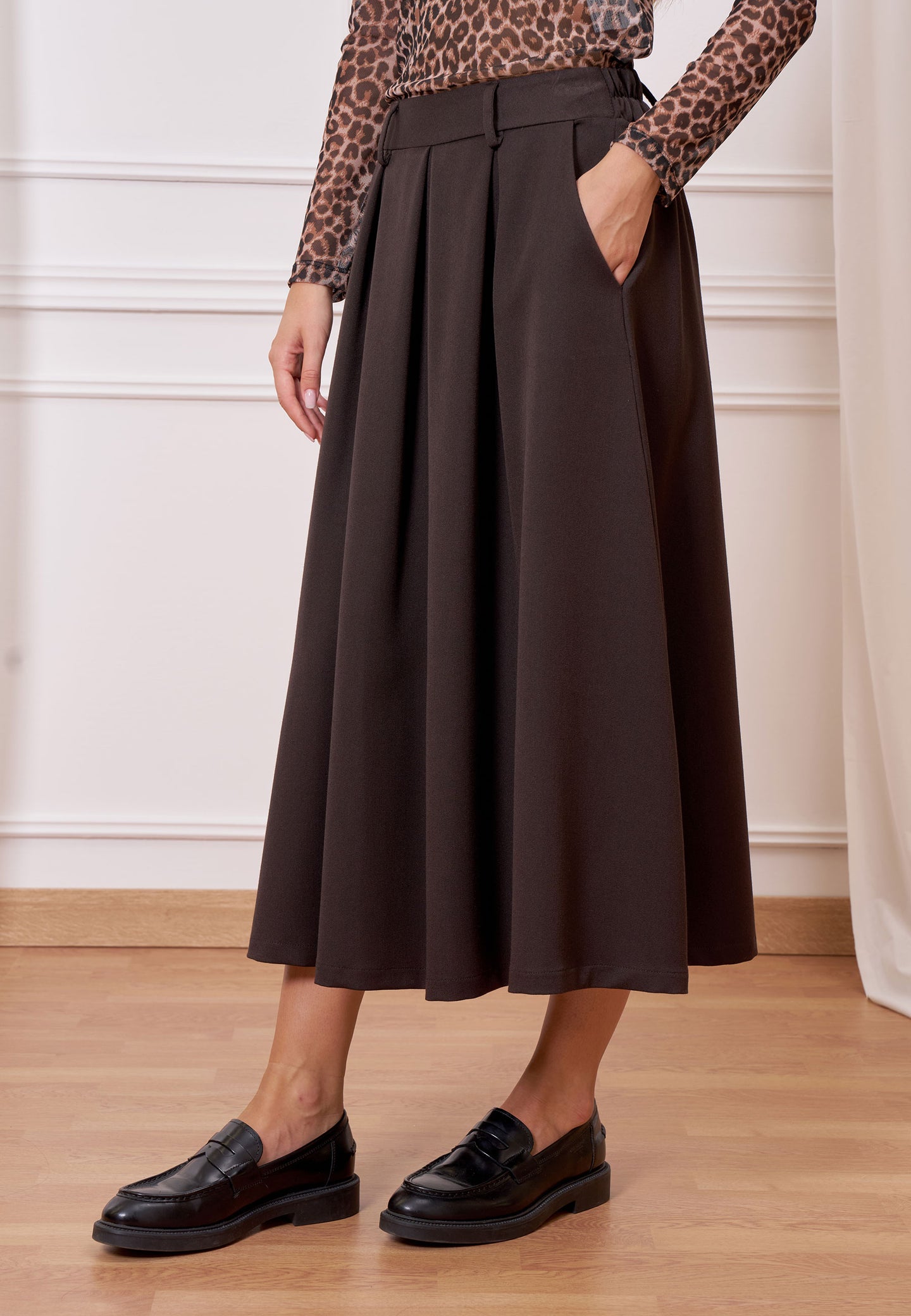 Gonna midi pinces tasche