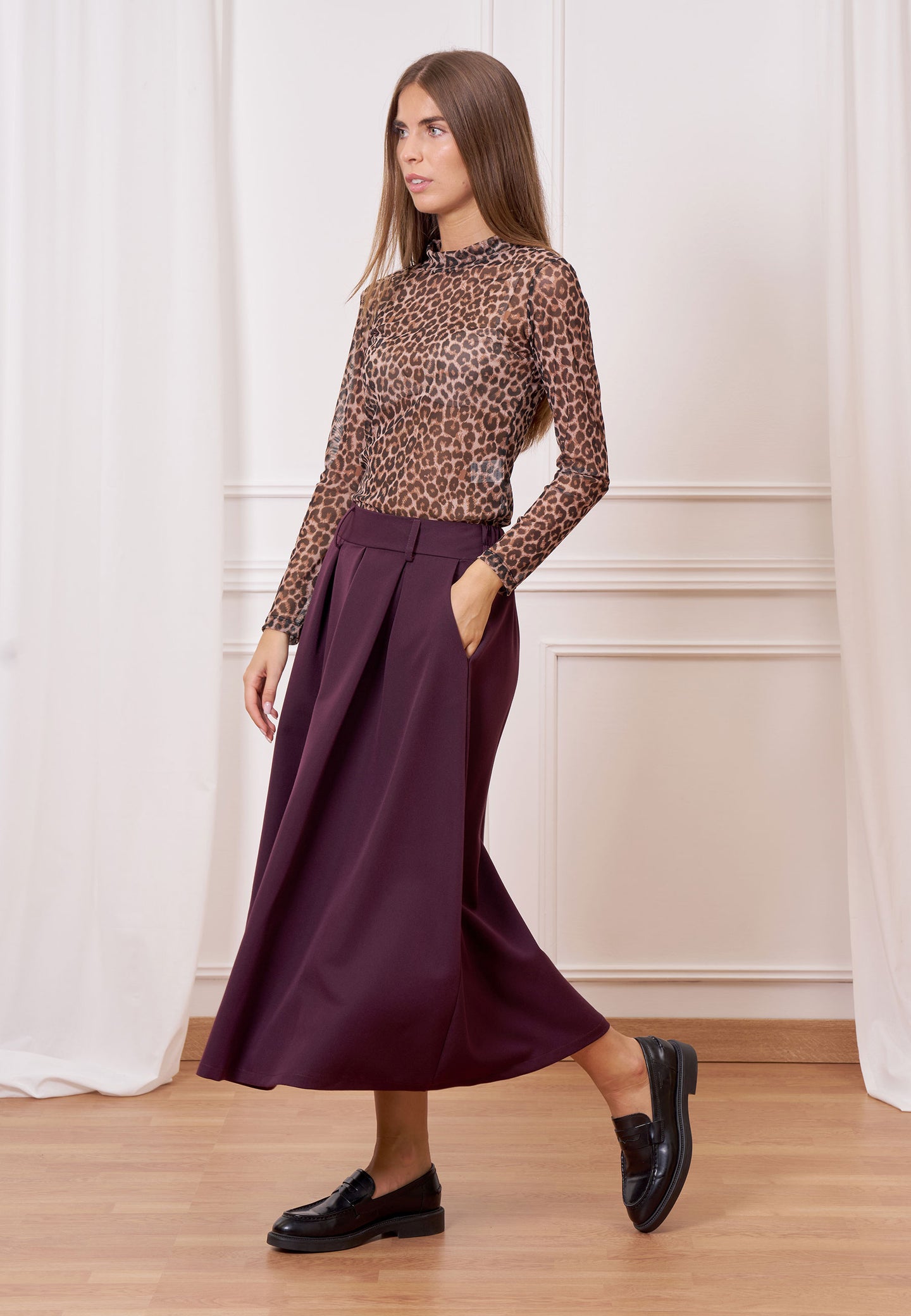 Gonna midi pinces tasche