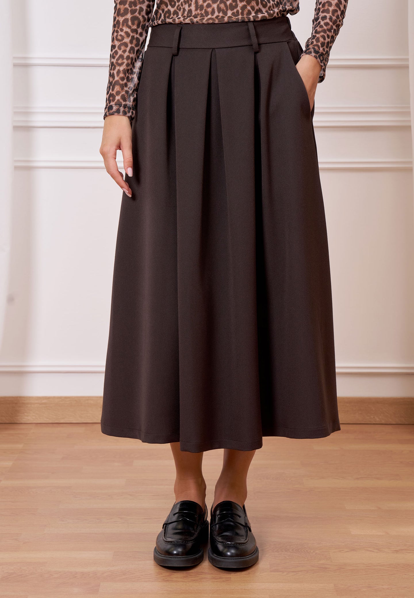 Gonna midi pinces tasche