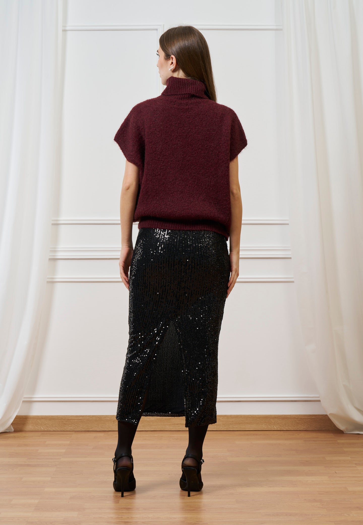 Gonna lunga tubino paillettes