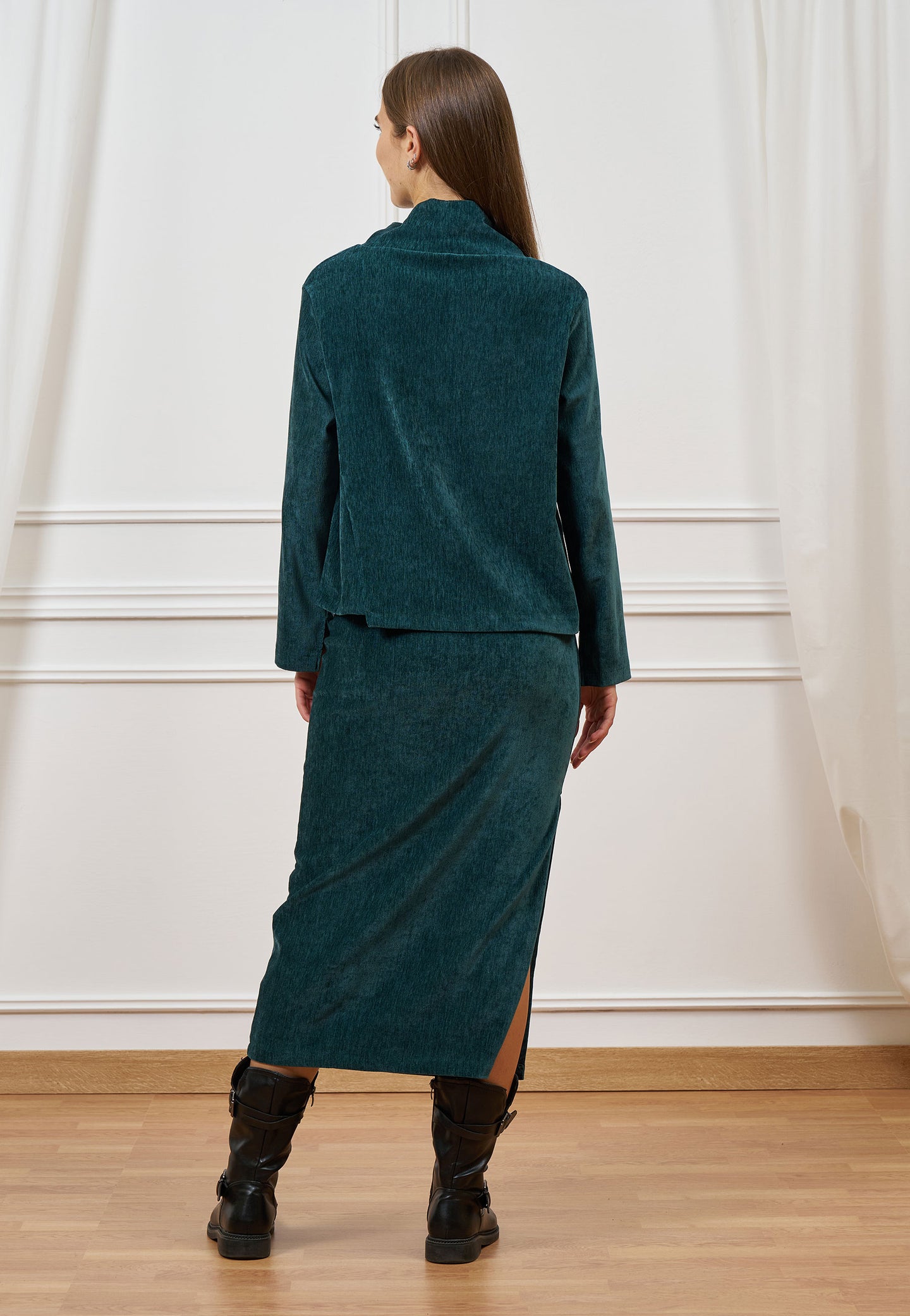 Gonna midi a tubino in velluto