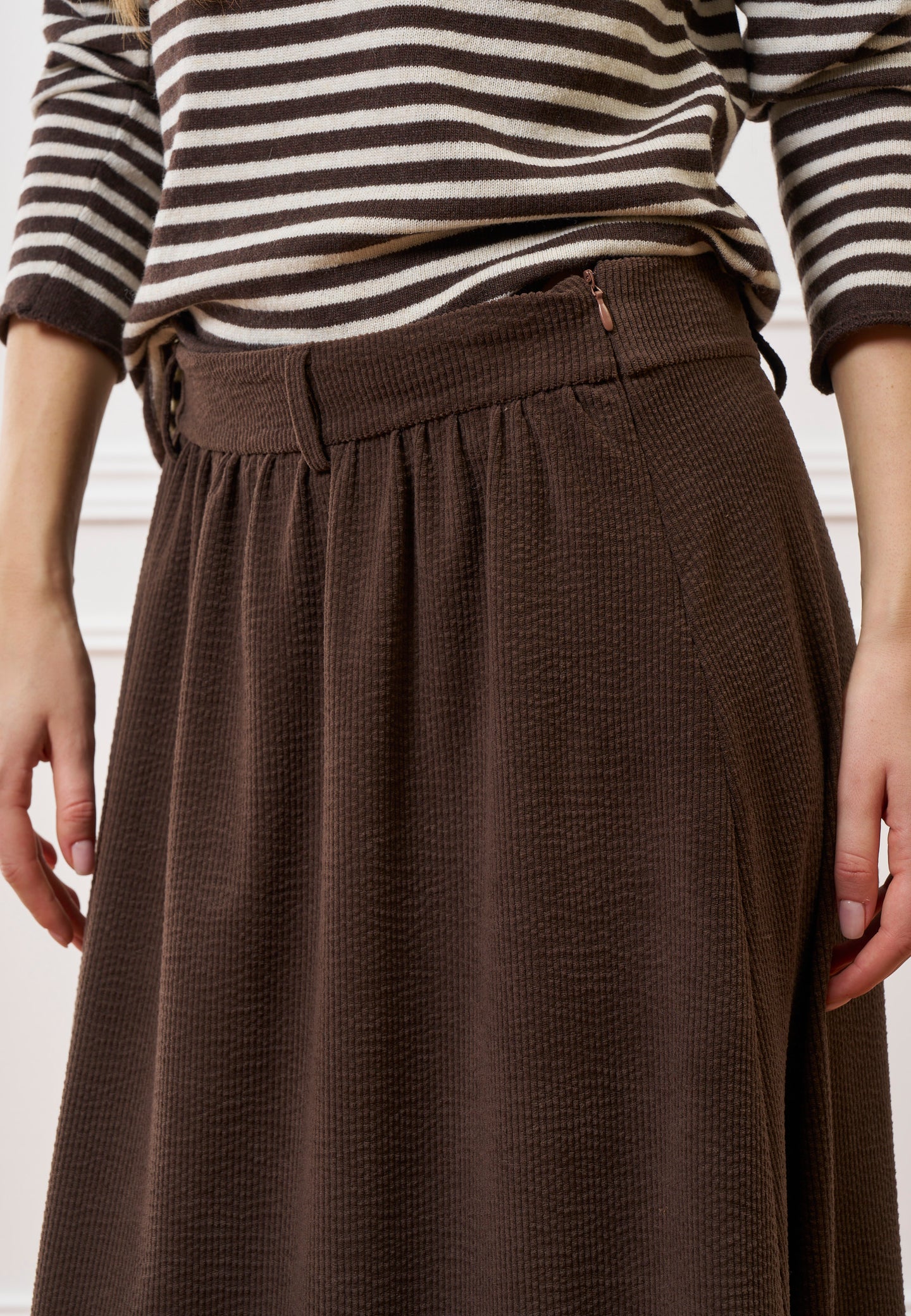 Gonna midi in velluto a coste