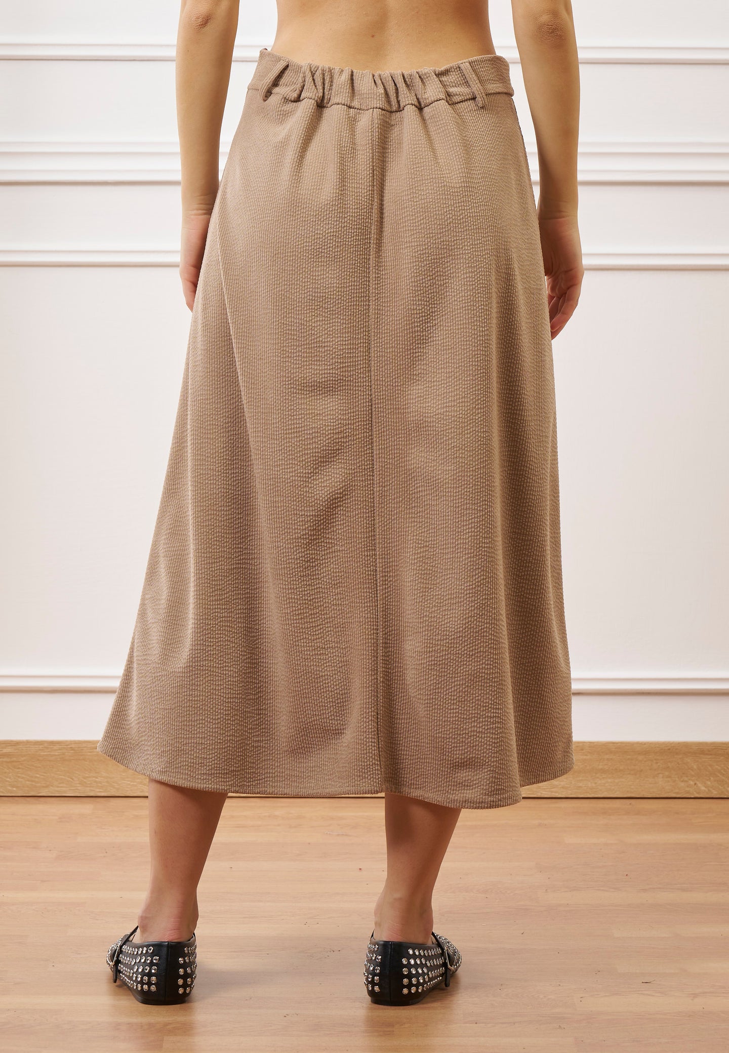 Gonna midi in velluto a coste