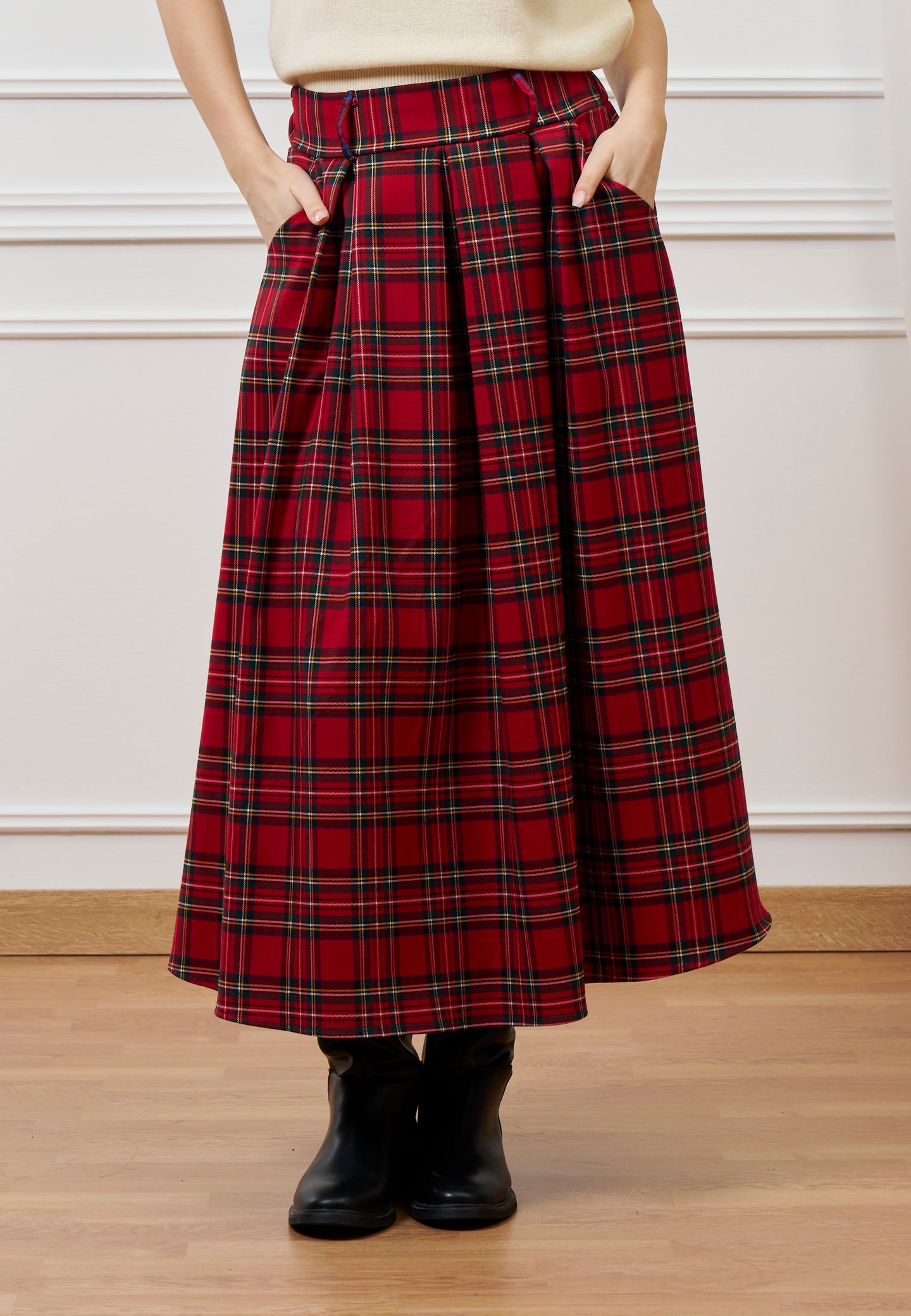 Gonna midi ruota tartan