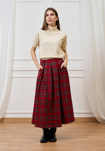 Gonna midi ruota tartan
