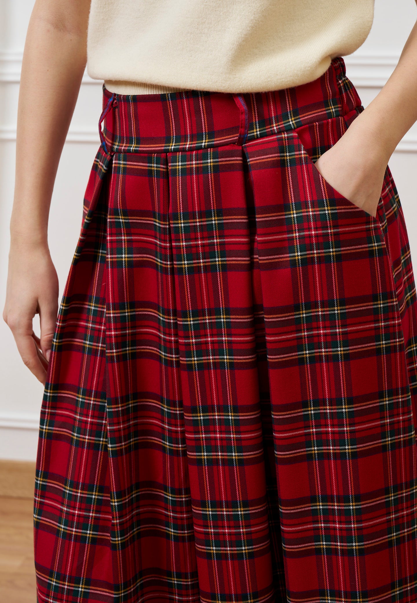 Gonna midi ruota tartan