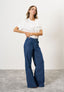 Jeans a gamba ampia cuciture tasche