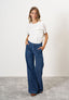 Jeans a gamba ampia cuciture tasche