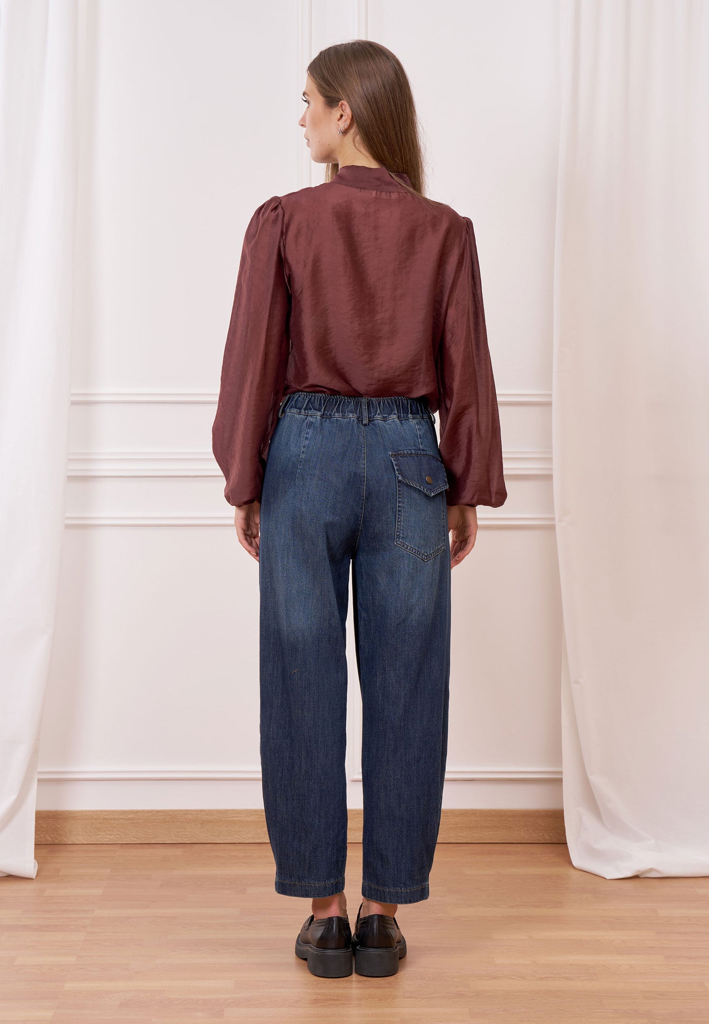 Jeans balloon con elastico vita