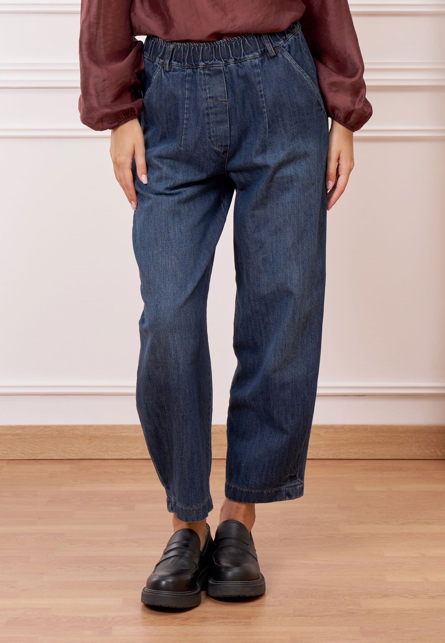 Jeans balloon con elastico vita