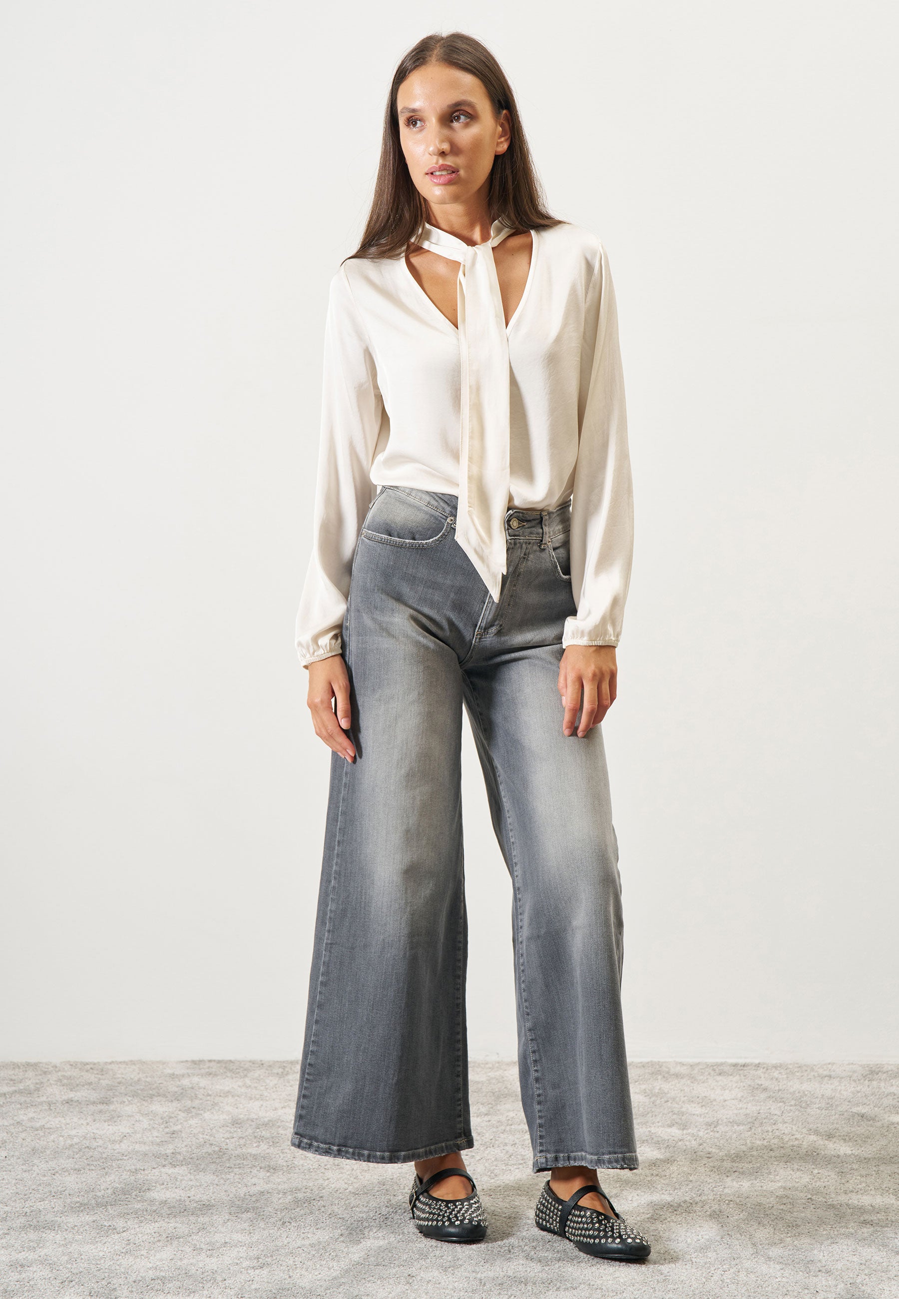 Jeans con sfumature gamba ampia nana italian heart