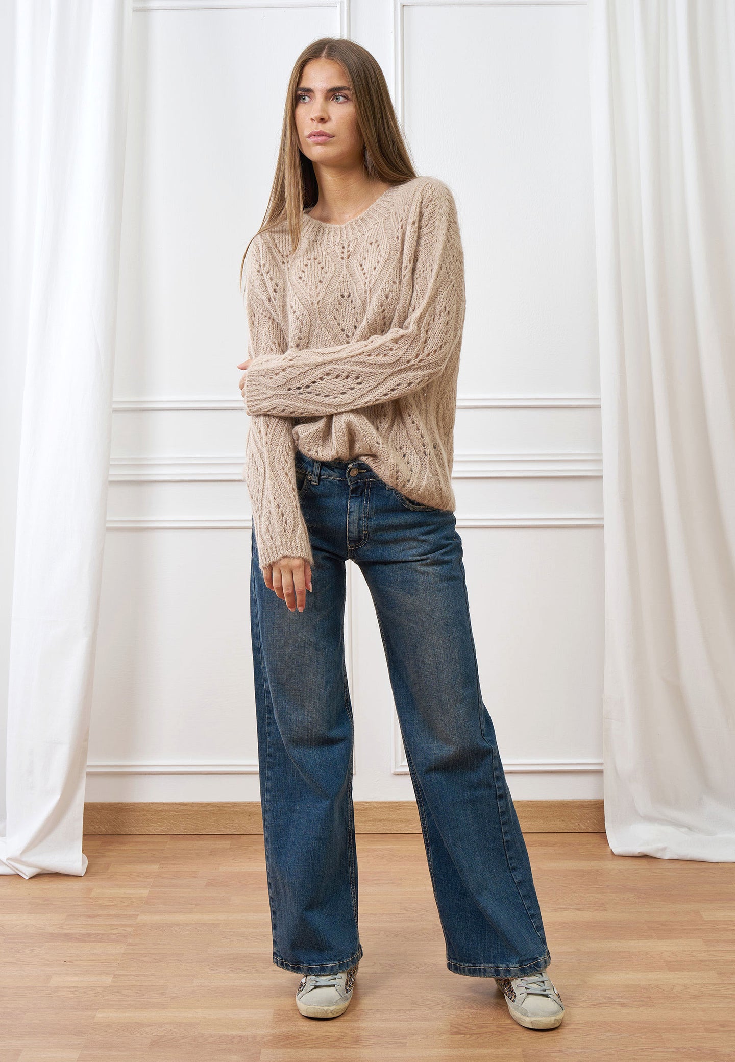 Jeans dritti vita alta