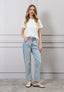 Jeans dritto vita alta