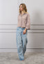 Jeans palazzo bottone gioiello