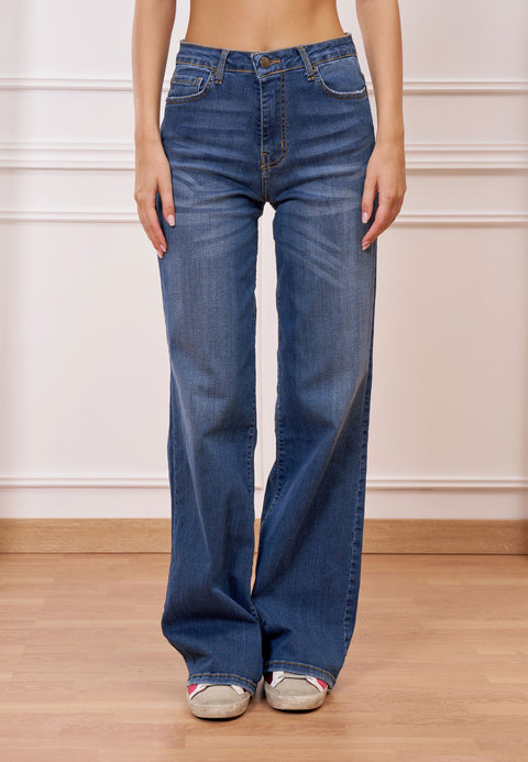 Jeans palazzo cinque tasche