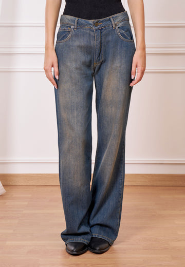 Jeans palazzo slavato