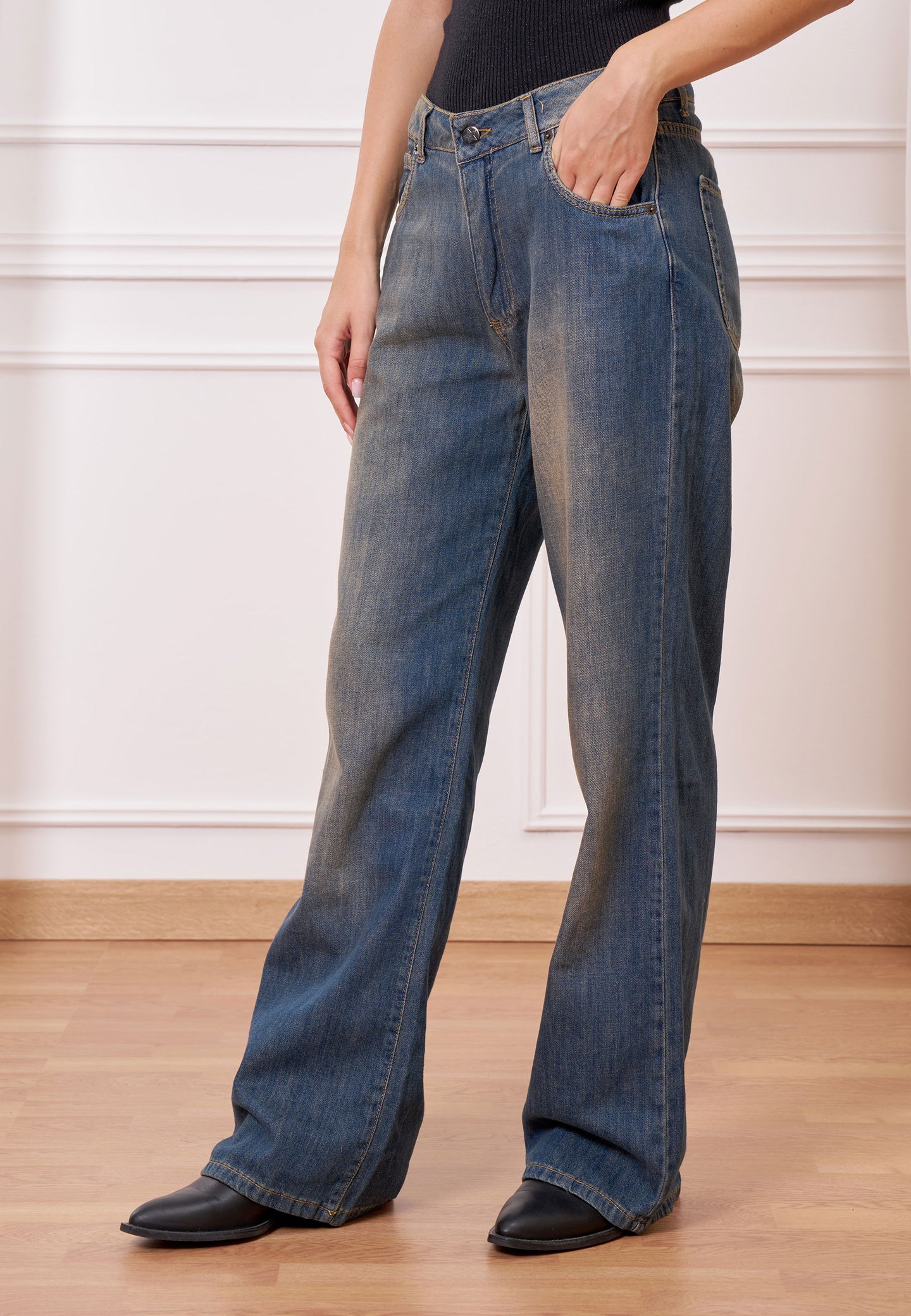 Jeans palazzo slavato