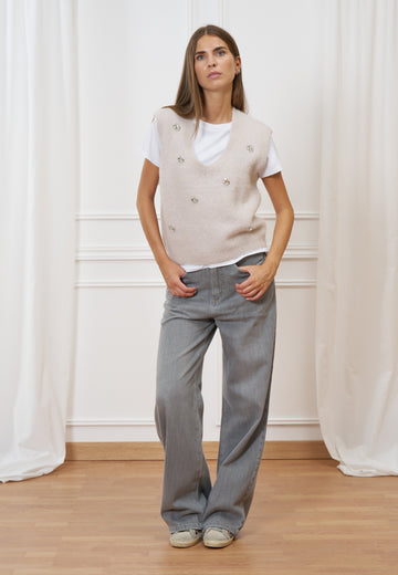 Jeans palazzo vita alta