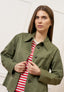 Giubbino in cotone con colletto - MILITARE