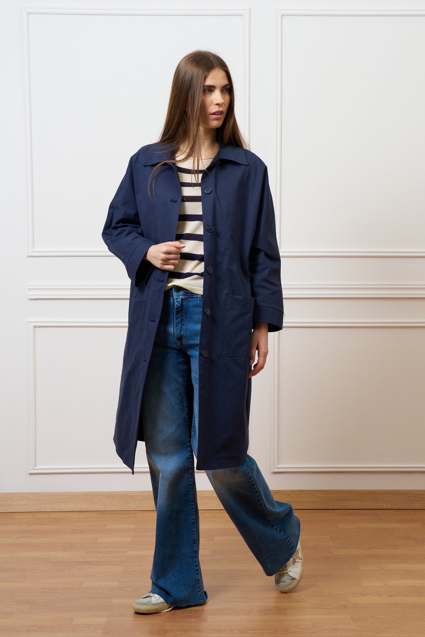 Cappotto a ovetto in cotone - BLU