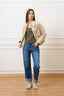 Giubbino con colletto a coste - BEIGE