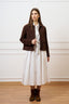 Giubbino in pelle scamosciata - MARRONE