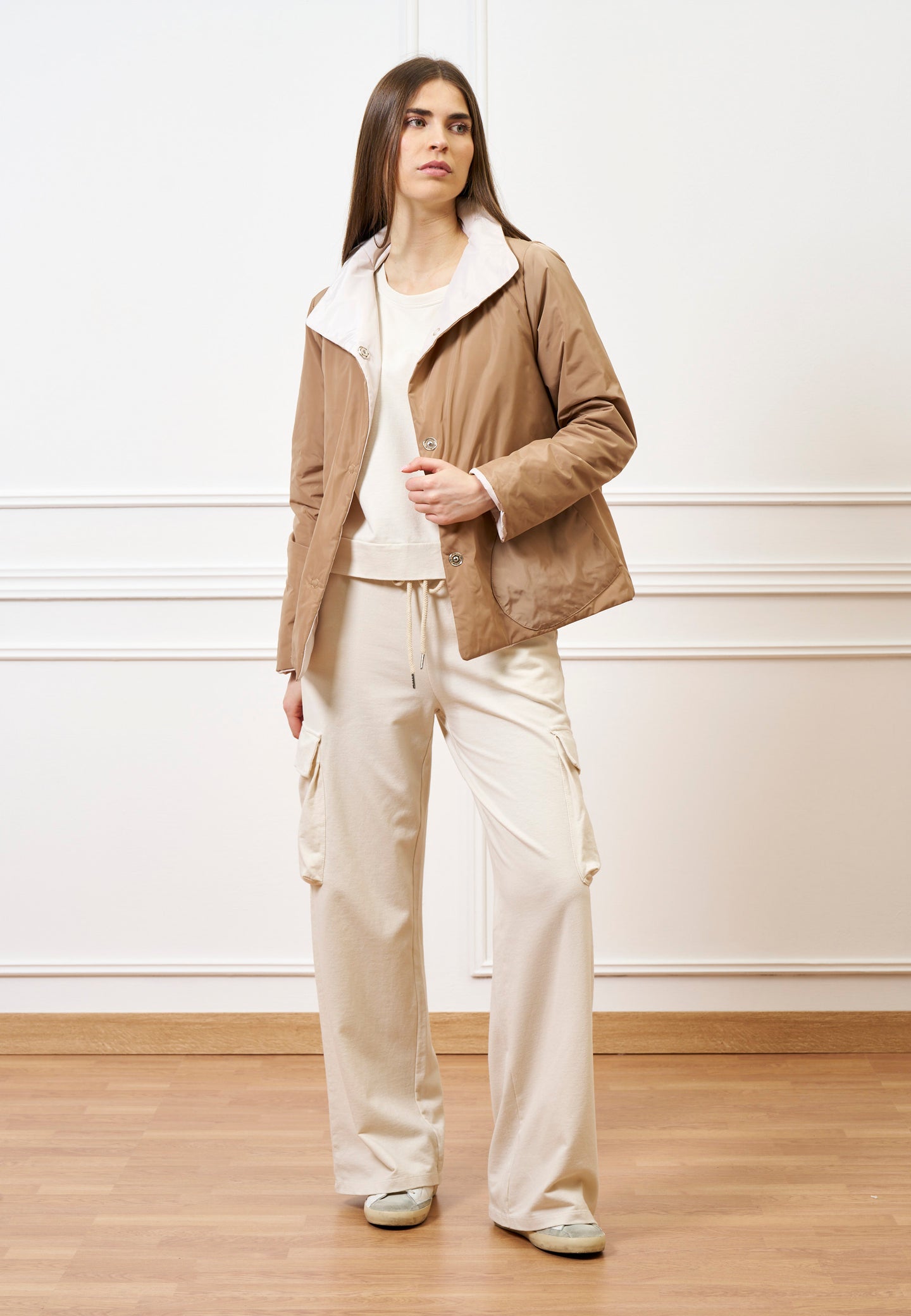 Giubbino imbottito reversibile - BEIGE