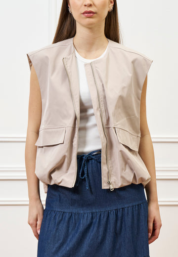 Giubbino smanicato arricciato - TORTORA