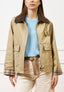 Giubbino corto con collo a contrasto - BEIGE