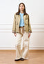 Giubbino corto con collo a contrasto - BEIGE