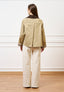 Giubbino corto con collo a contrasto - BEIGE